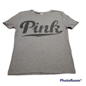 Pink Victoria's secret grey short sleeve shirt